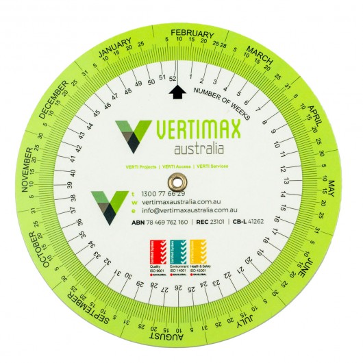Custom Printed Card Wheel Charts